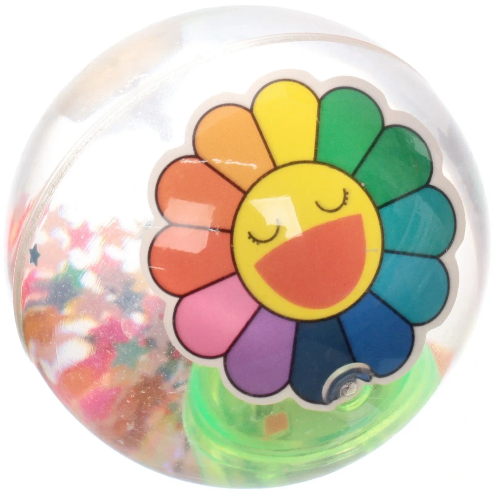 Мяч 6,5 см «Радужный цветочек» (попрыгун с водой и подсветкой) СТИКЕР НА ВЛОЖЕНИЕ