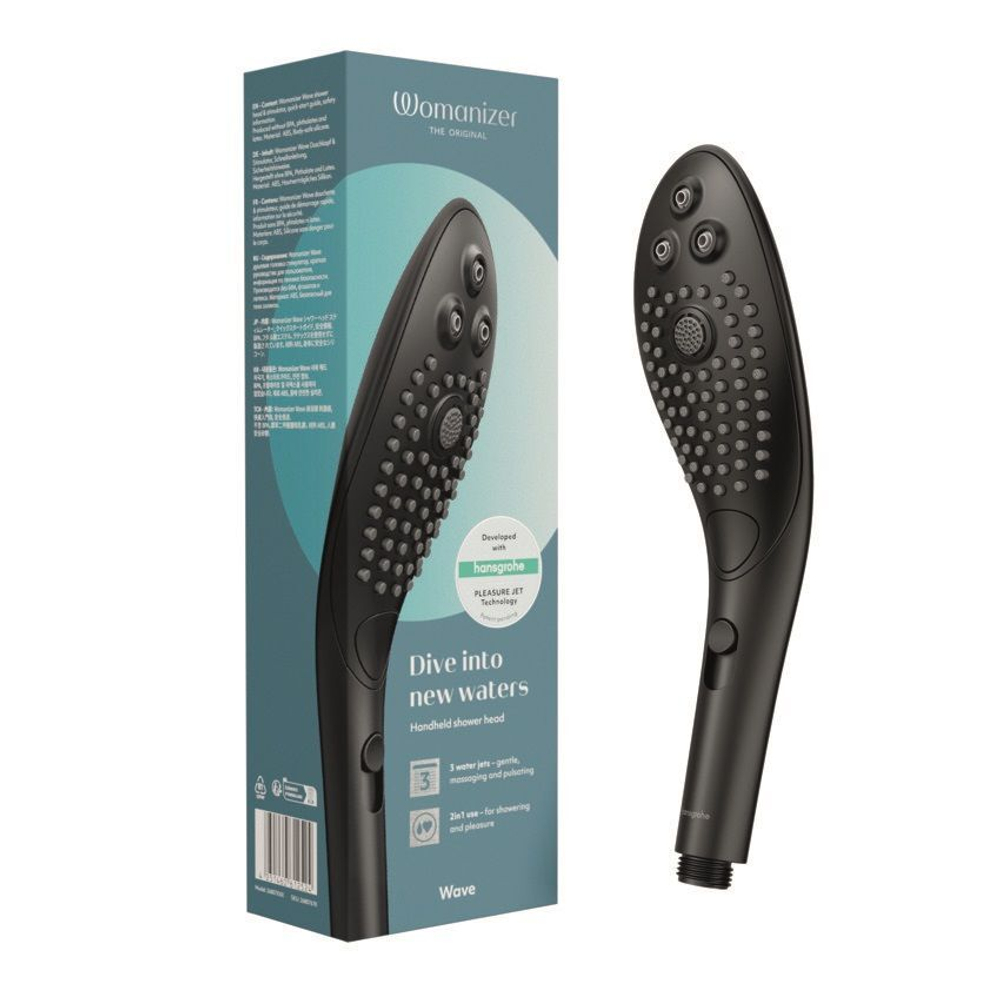 Черная насадка для душа Womanizer Wave