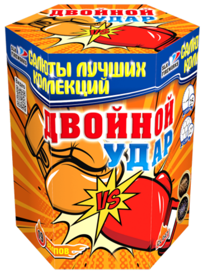 Фейерверк, батарея салютов Двойной удар 19 х 1,2"