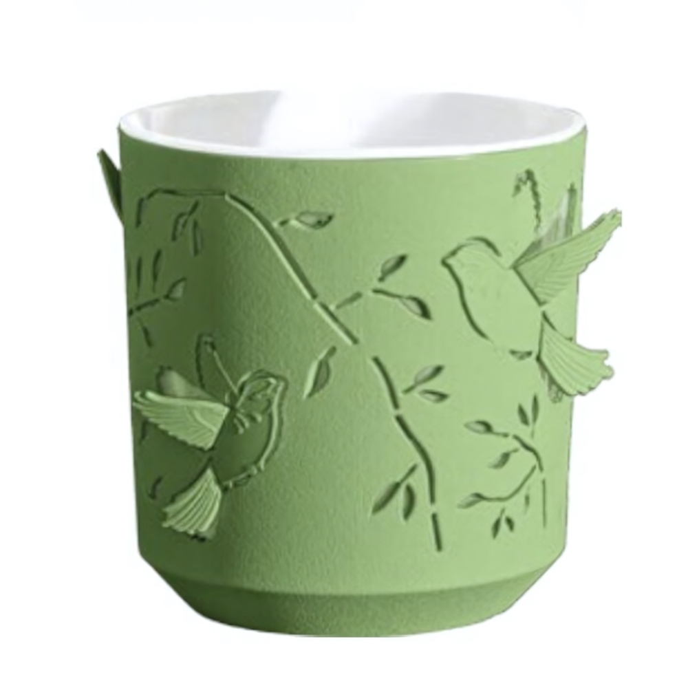 Кашпо "Колибри" (1,25л) Цв. Оливковый/Белый