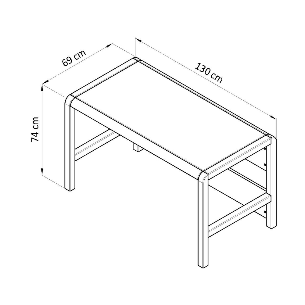 Стол компьютерный Мадейра из натуральной сосны, деревянный, серый