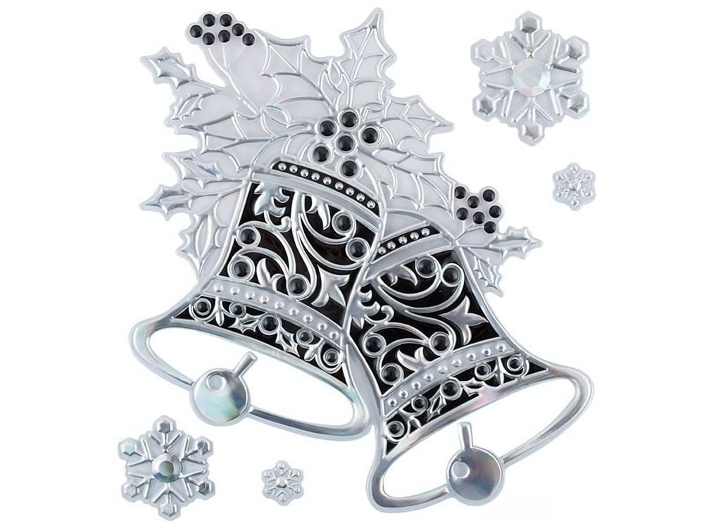 Наклейка новогодняя "Колокольчики" 28*28см