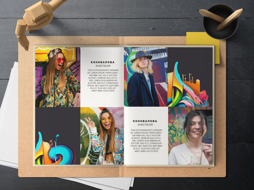 PSD-Шаблон фотокниги "Граффити"