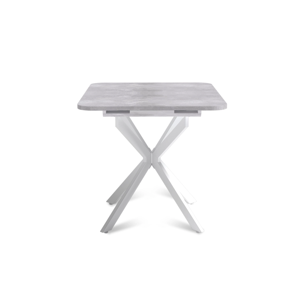 Стол Твист раздвижной (100+30) цемент светлый / опоры белые