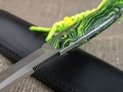 Нож для бушкрафта "Велес", сталь VG-10/Elmax, рукоять микарта (салатовая)