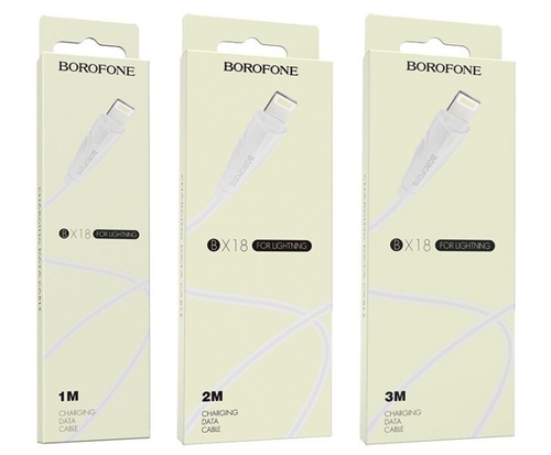 Дата-кабель универ. lightning USB /Iphone/ 1 м белый (BOROFONE)