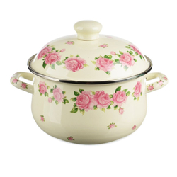 Кастрюля сталь, эмал, 5 л, с крыш, крышка сталь, Vetta, Розанна, 894451, индукц