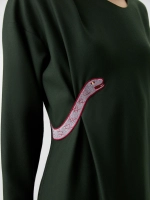 Платье с драпировкой и вышивкой OLA OLA