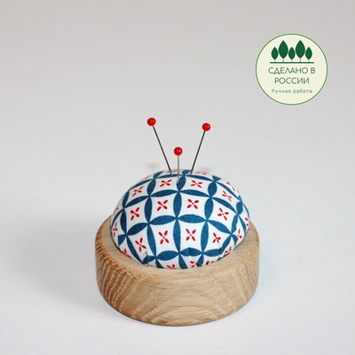 Игольница деревянная с подушечкой для иголок 6см