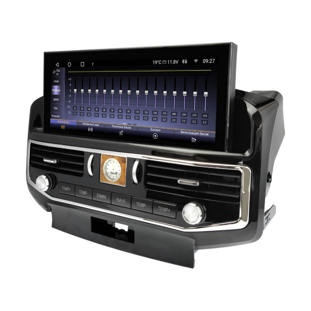 Магнитола для Toyota Land Cruiser 200 2007-2015 (экран климата внизу) - Carmedia ZH-T1201 монитор 12.3", Android 12, 8Гб+128Гб, CarPlay, SIM-слот