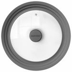 Крышка для любой сковороды и кастрюли универсальная 3 размера (24-26-28 см) серая, DASWERK, 607591