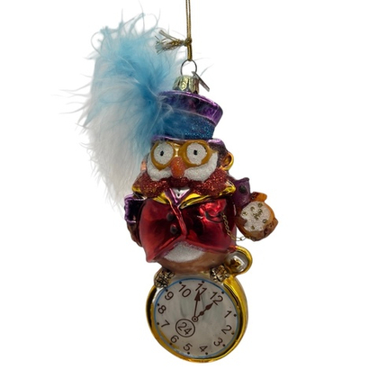 Сова в стразах с пером