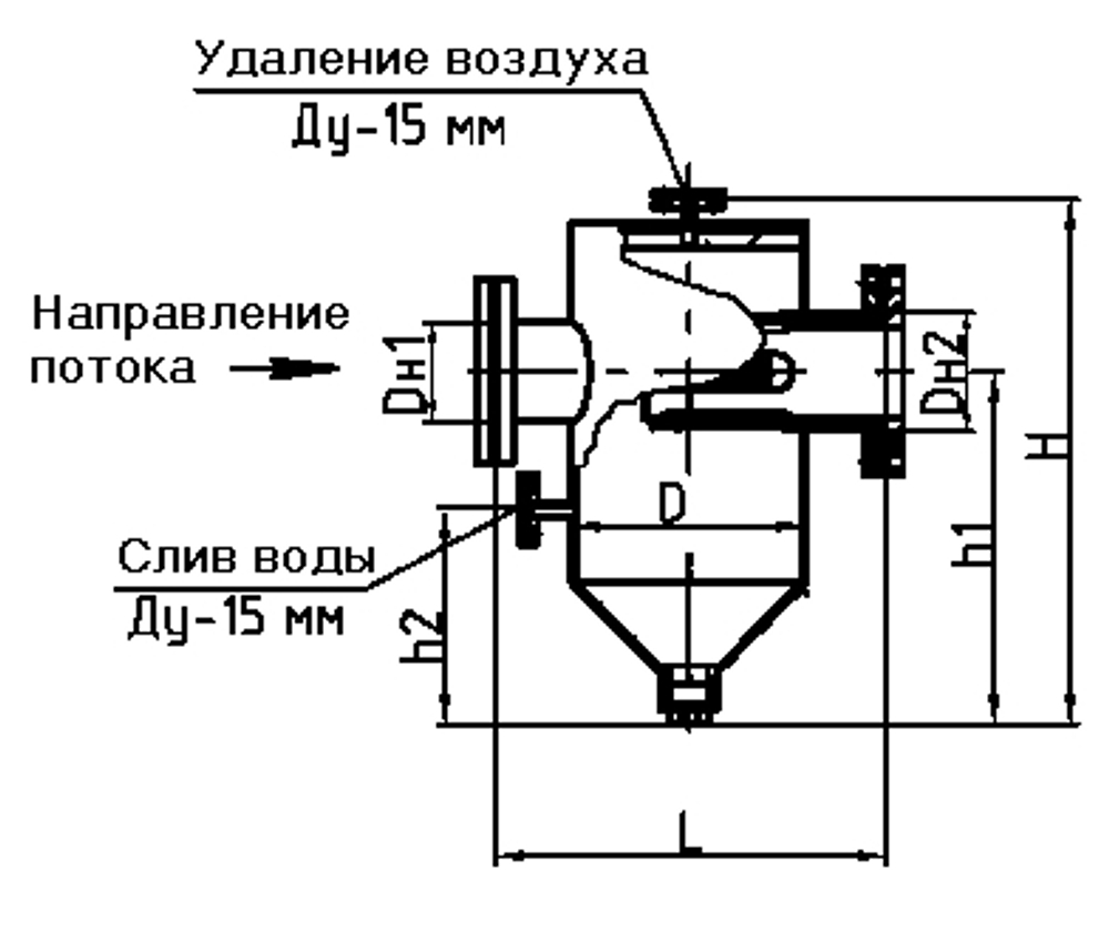 Грязевик тепловых пунктов тс 569.00 000 ГТП-100-2,5