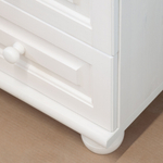 Комод белый с 4 ящиками Харви из массива сосны с филенкой для спальни и кухни в викторианском стиле, комод деревянный для вещей и одежды на ножках напольный