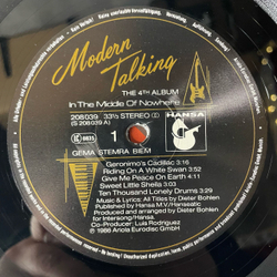 Винтажная виниловая пластинка LP Modern Talking In The Middle Of Nowhere, The 4th Album (Германия 1986)