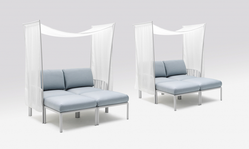 Модуль правый/левый пластиковый с подушками Nardi Komodo Elemento Terminale DS/SX, белый, лед