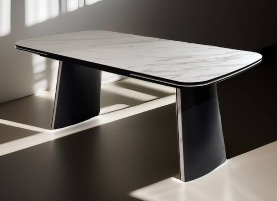 Стол VALDEMAR 180 KL-99 итальянская керамика, стекло/ каркас темно-серый/Kl-188