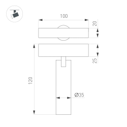 Светильник MAG-SPOT-25-R90-9W Day4000 (WH, 30 deg, 24V) (Arlight, IP20 Металл, 5 лет) 050044