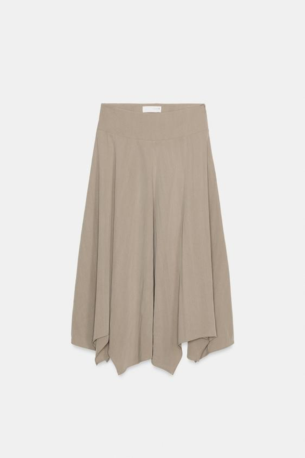 ZARA ЮБКА МИДИ АСИММЕТРИЧНОГО КРОЯ, СВЕТЛЫЙ ЖЕЛТО-КОРИЧНЕВЫЙ