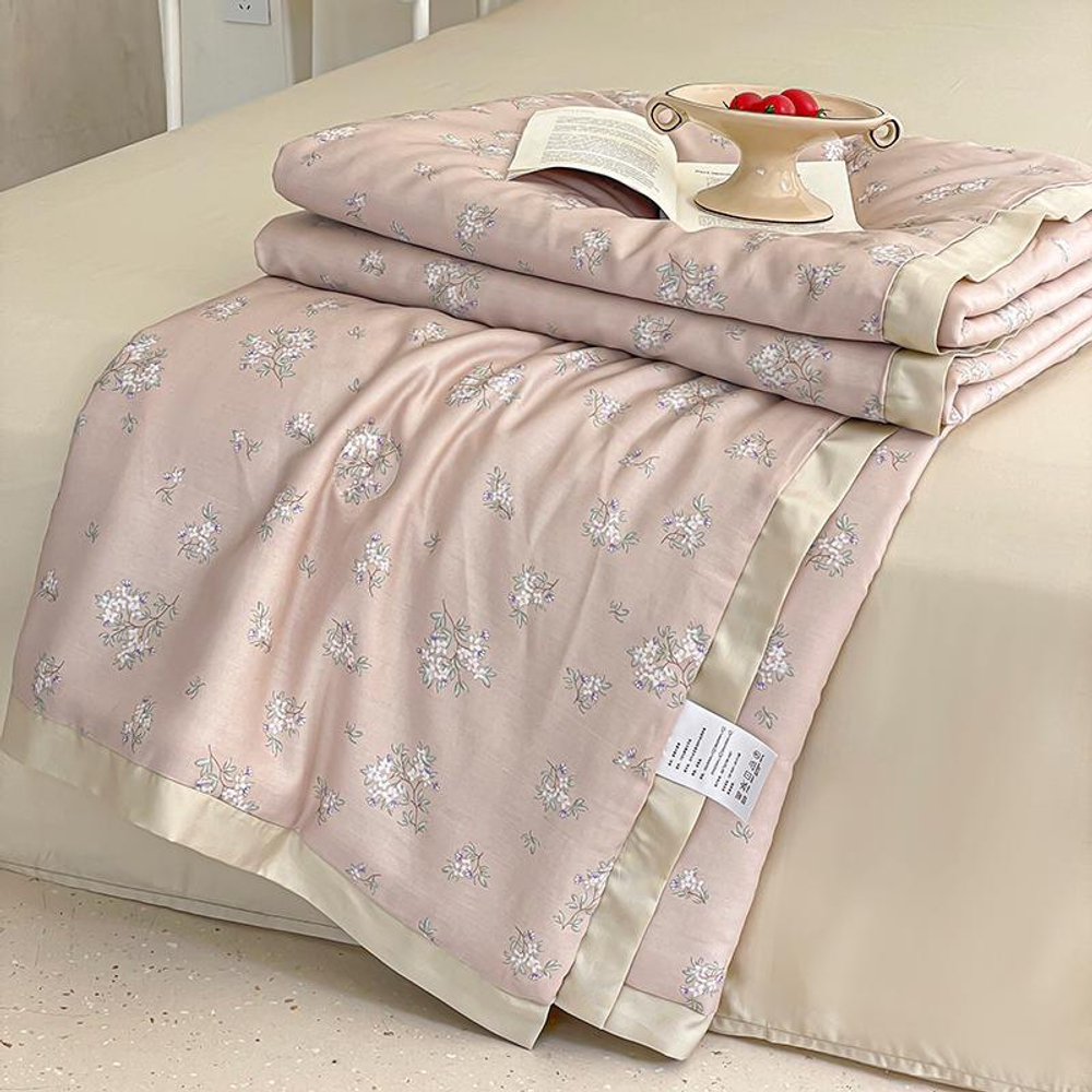 ZEPHYR HOME Летнее одеяло Тенсель 150х200 Сиреневое с бежевым