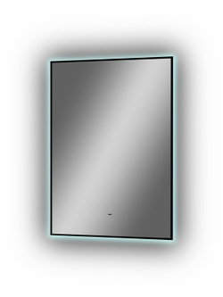 Зеркало "Amer Led" с фоновой подсветкой, бесконтактным сенсором, черной окантовкой 500х700