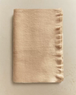 ZARA HOME ПЛЕД С БАХРОМОЙ, РОЗОВЫЙ