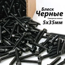 Саморезы под шестигранник 5 х 35 мм черные 64 шт для динамиков акустики автомобильные набор (размер шестигранника 4 мм.)(HEX 4) для колонок твитеров и сабвуфер. Саморез для динамиков