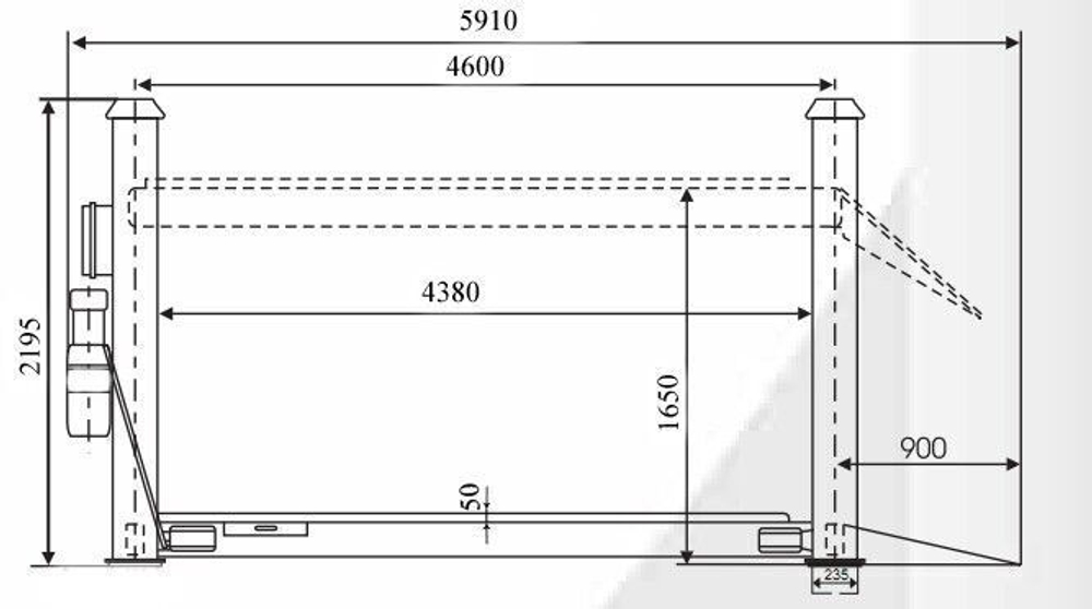 Двухстоечный подъемник ДАРЗ П2-01МН