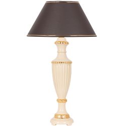 Настольная лампа Ваза Ребристая Айвори с абажуром №38 Мокко
