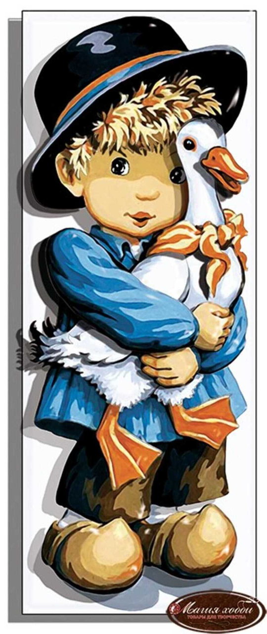 Папертоль РТ150124 "Мальчик с гусем" 10*24см.