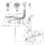 Сифон 3 1/2*40 Ani смещенный,с носиком, гиб. круг. и прямоуг перелив F5345S АНИ пласт