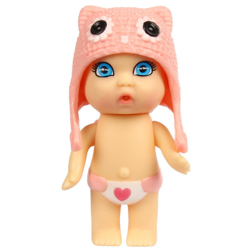 Куколка OLY в шапочке -ушанке в банане. Девочка 8см, арт.3370-B (Bondibon)