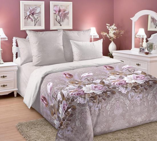 Полуторный комплект постельного белья Букет чувств сатин