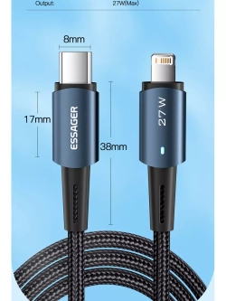 Длинный провод для быстрой зарядки iPhone, iPad 27w 3 метра