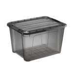 Ящик для хранения с замками КИП 15,5 л 375x285x230 чёрный прозрачный