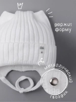 Шапка для девочки с ушками осенняя