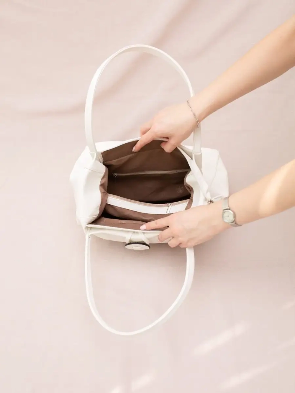 Сумка большая через плечо шоппер мешок