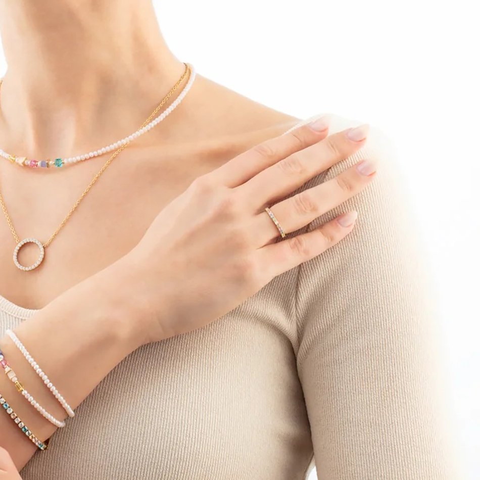 Кольцо Coeur de Lion Multicolour Pastel Gold 0146/40-1590 54