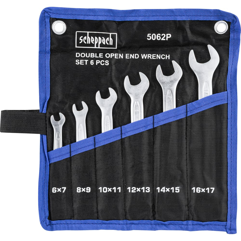 Ключи рожковые Scheppach набор 6 предметов (6х7, 8х9, 10х11, 12х13, 14х15, 16х17мм) Sch-5062P(63267)
