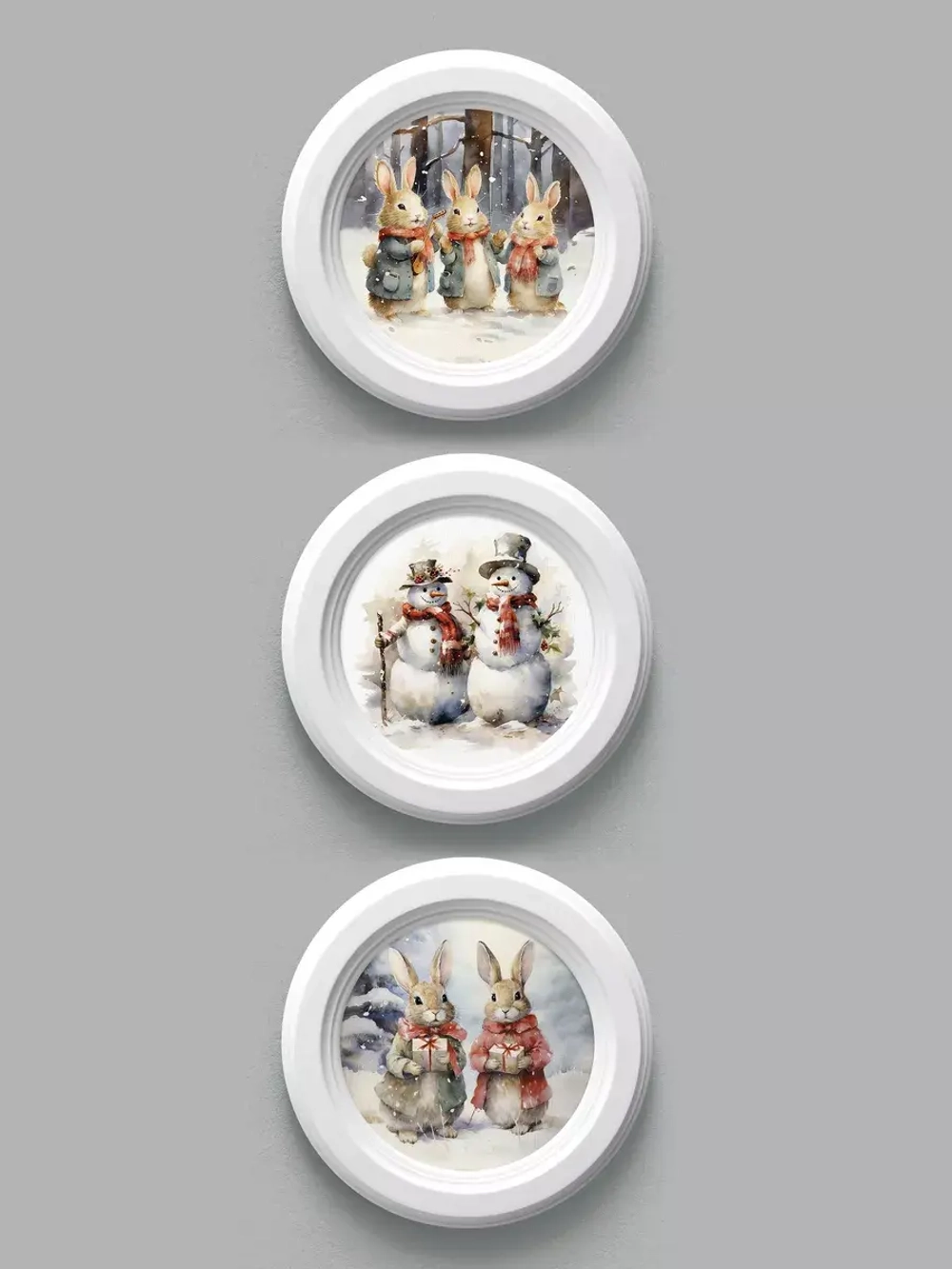 Картины на стену интерьерные на холсте 3 шт. 17.5 см