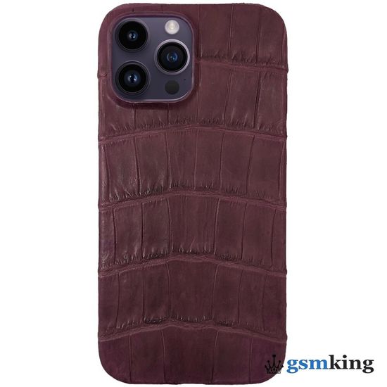 Leather Case for iPhone 14 Pro Max Croco Red (Красный крокодил)