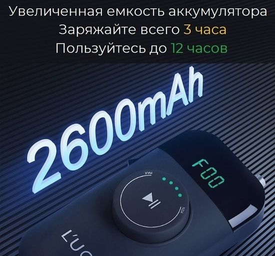 Машинка для аппаратного маникюра аккомуляторный, бесщеточный 35000 об/мин LUGX 609