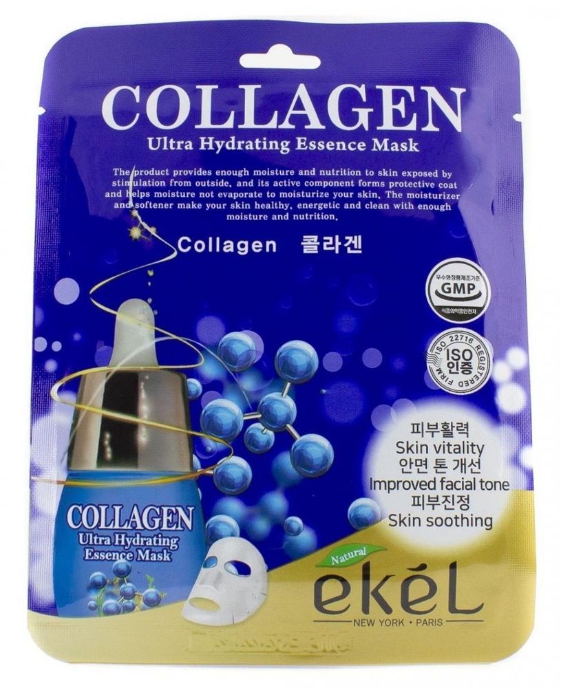 Тканевая маска для лица с коллагеном Ekel  Collagen Ultra Hydrating Essence Mask, 25 г