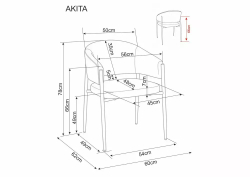 Стул SIGNAL AKITA D t.255 светло-бежевый/орех