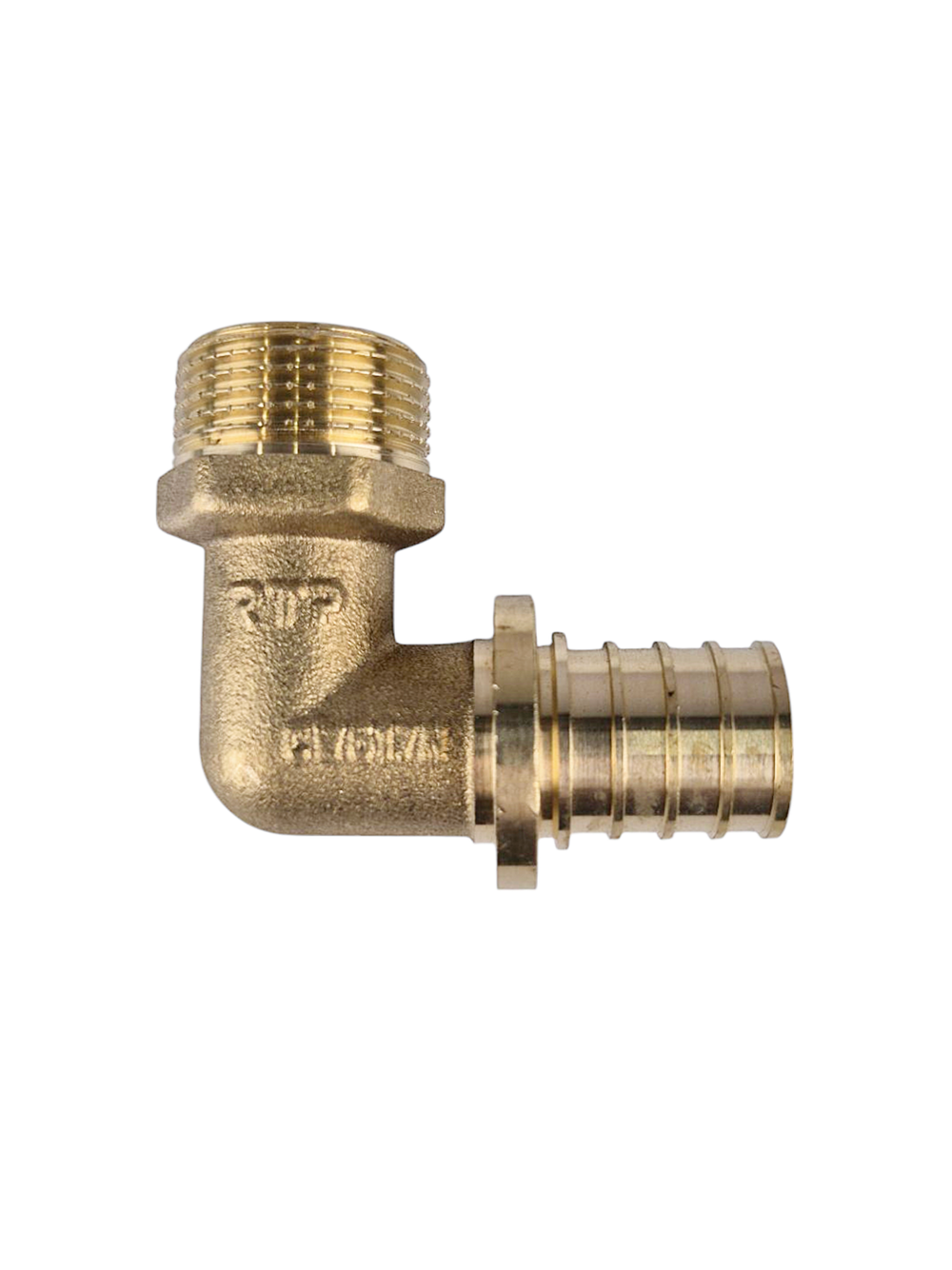 Угольник аксиальный, латунь, наружная резьба,25х3/4", желтый, RTP (80/10)