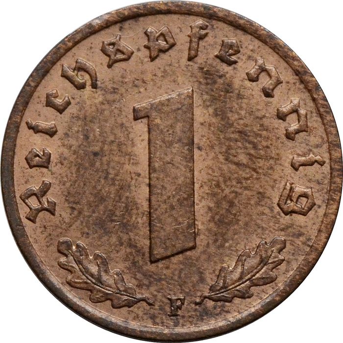 1 рейхспфенниг 1937 Германия (Третий рейх) "F"