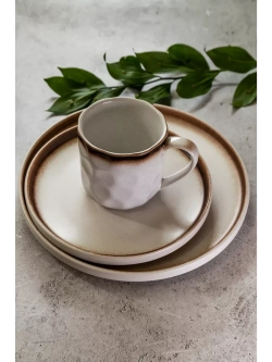 Набор посуды столовой: кружка, тарелка 26,3 см. Белый песок