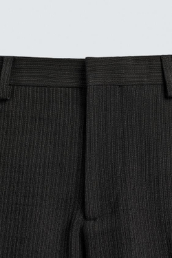 ZARA КОСТЮМНЫЕ БРЮКИ В ТОНКУЮ ПОЛОСКУ — LIMITED EDITION, ЧЕРНЫЙ