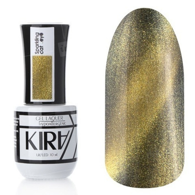 КИРА Гель-лак кошачий глаз gold 10 мл.