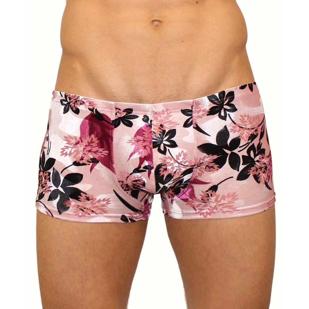 Мужские трусы-хипсы с крупным цветочным принтом (Размер: S) (Цвет: бежевый)